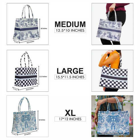 Customized Floral Printed Black & White Handheld Box Bag - Uncommongifts.in